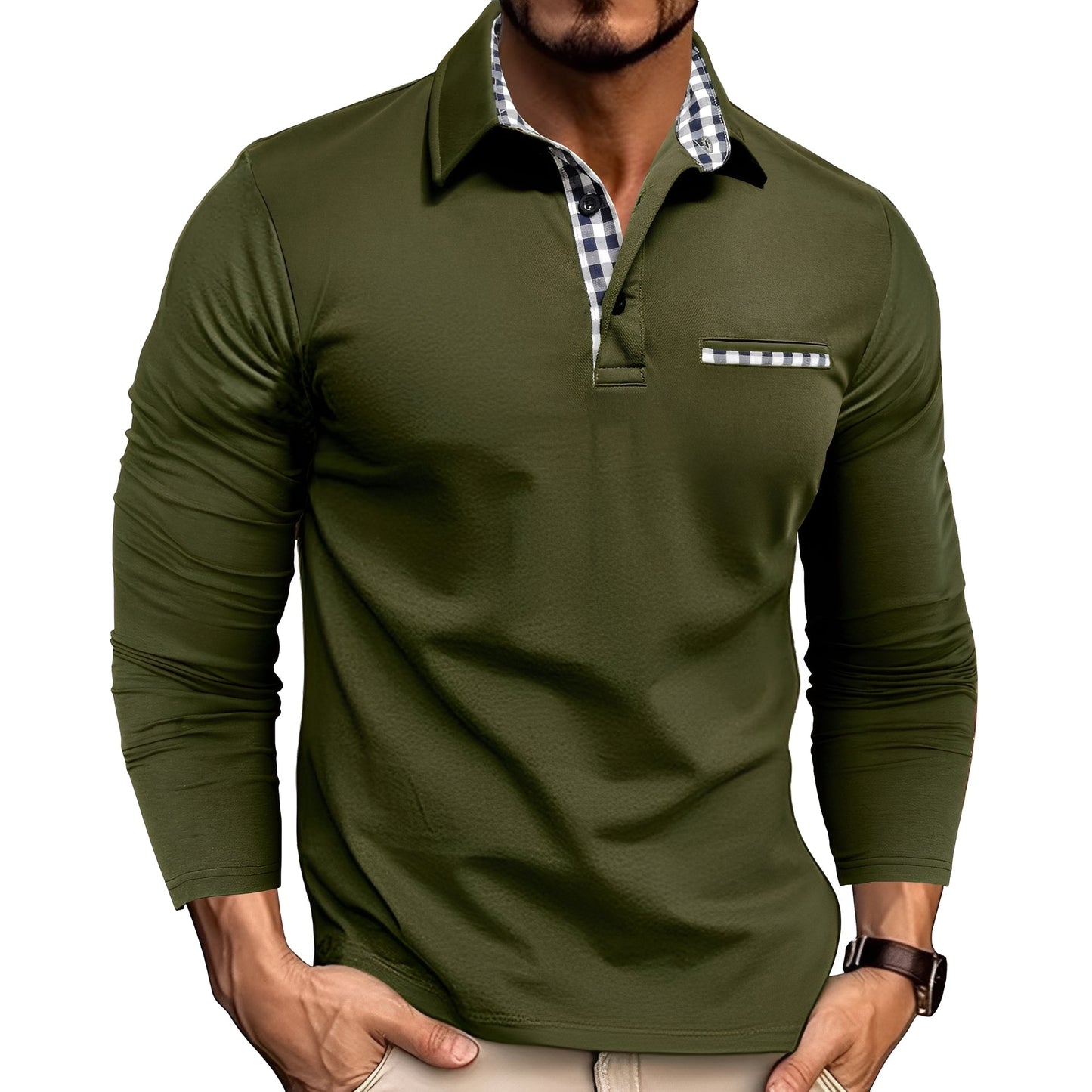 Rupert - Casual long-sleeve polo shirt for men