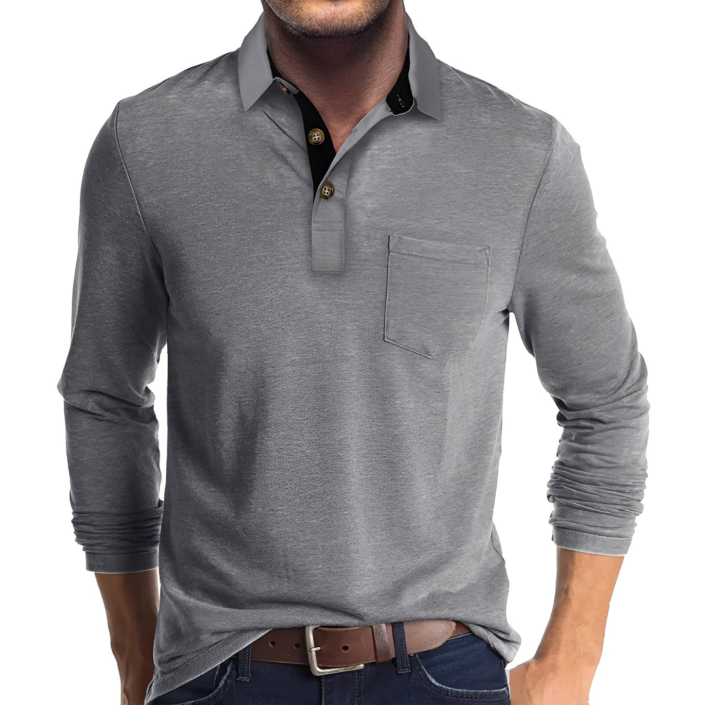 Marty - Casual long-sleeved polo shirt for men