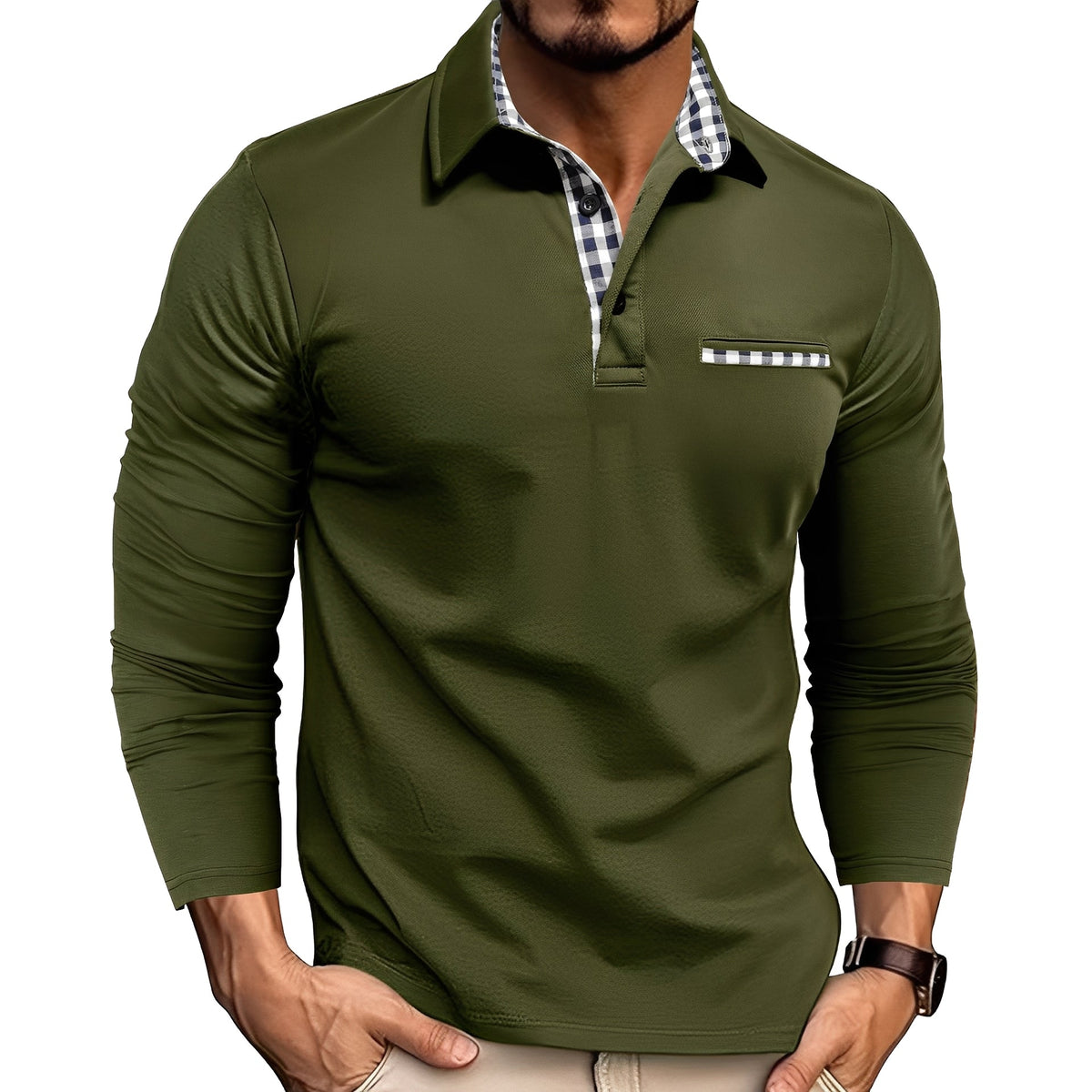 Grover - Casual long-sleeve polo shirt