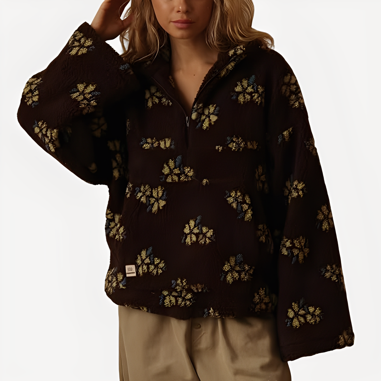 Elizabeth - Stylish Sweater with Floral Pattern