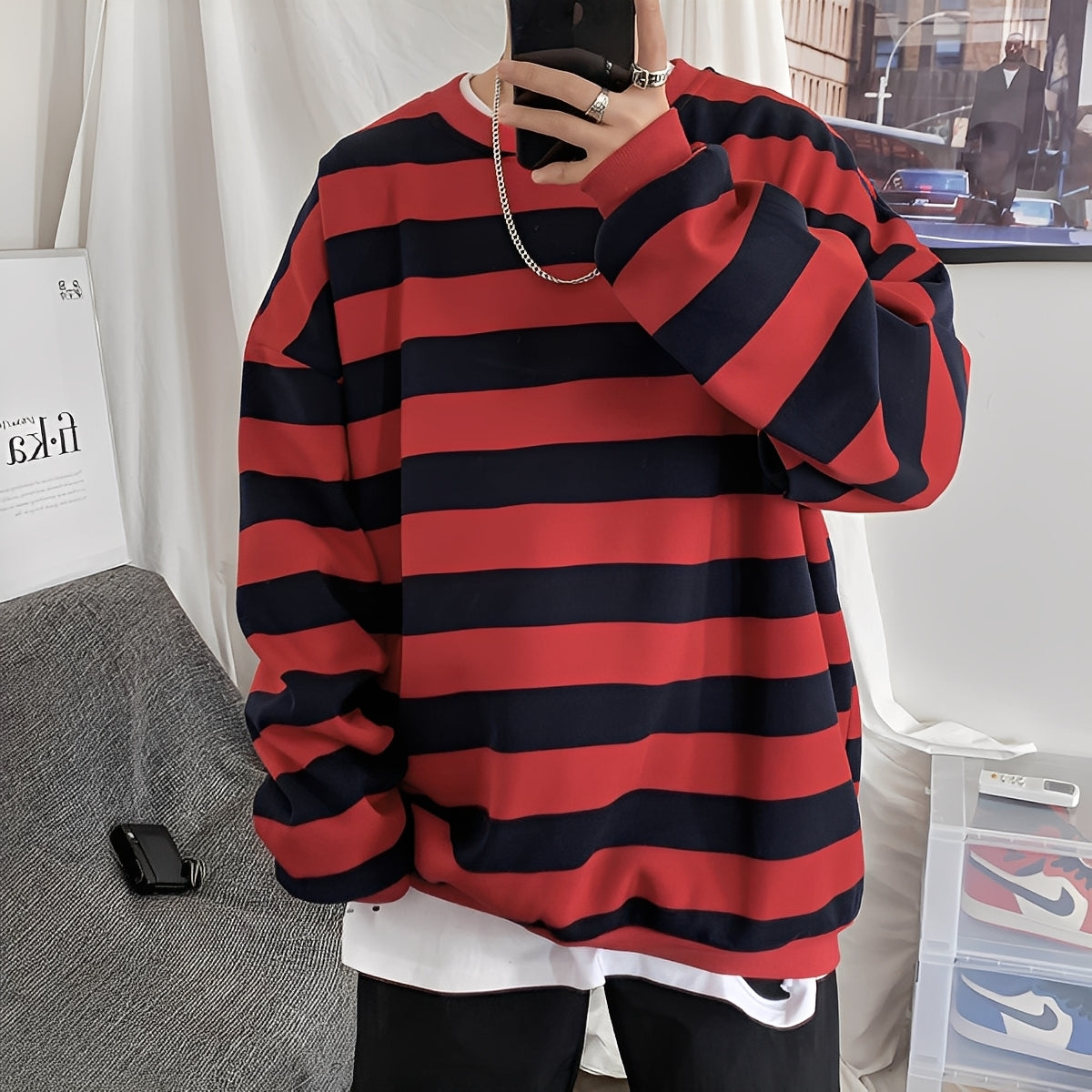 Christian - Striped Oversized Sweater