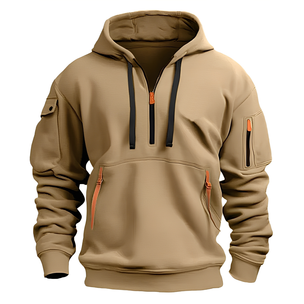 Paxton - Comfortable hoodie jacket with half zip