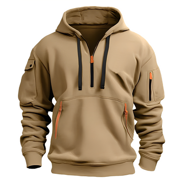 Paxton - Comfortable hoodie jacket with half zip