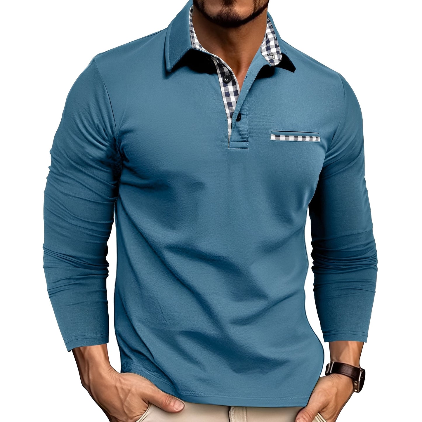 Rupert - Casual long-sleeve polo shirt for men