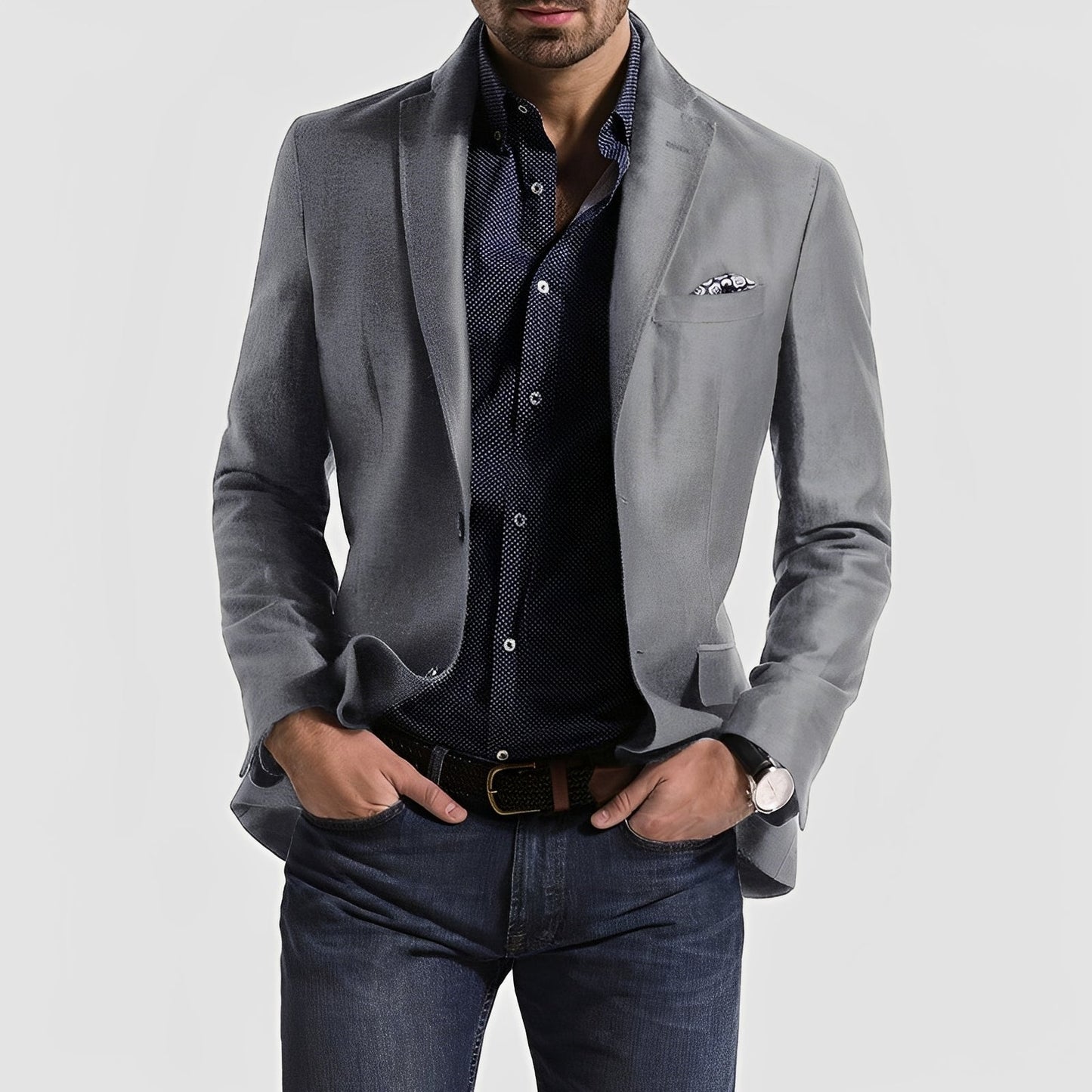 George - Formal men's blazer with two-button closure