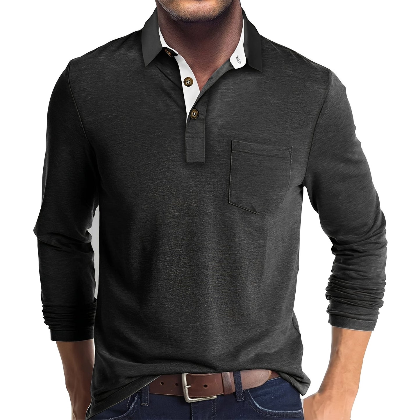 Marty - Casual long-sleeved polo shirt for men