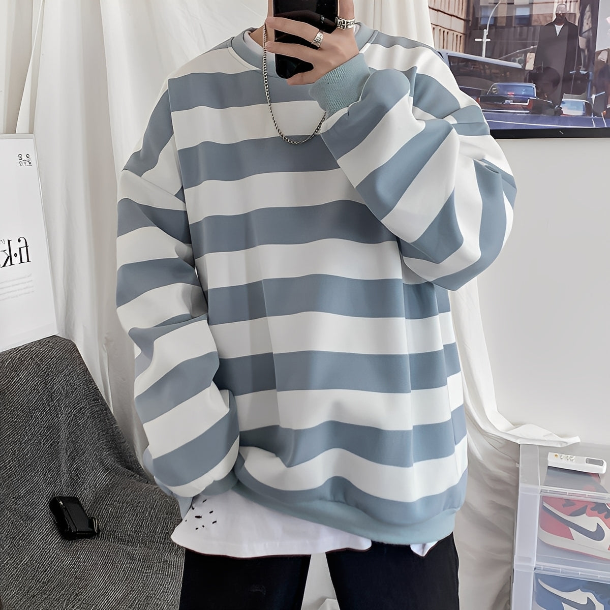 Christian - Striped Oversized Sweater