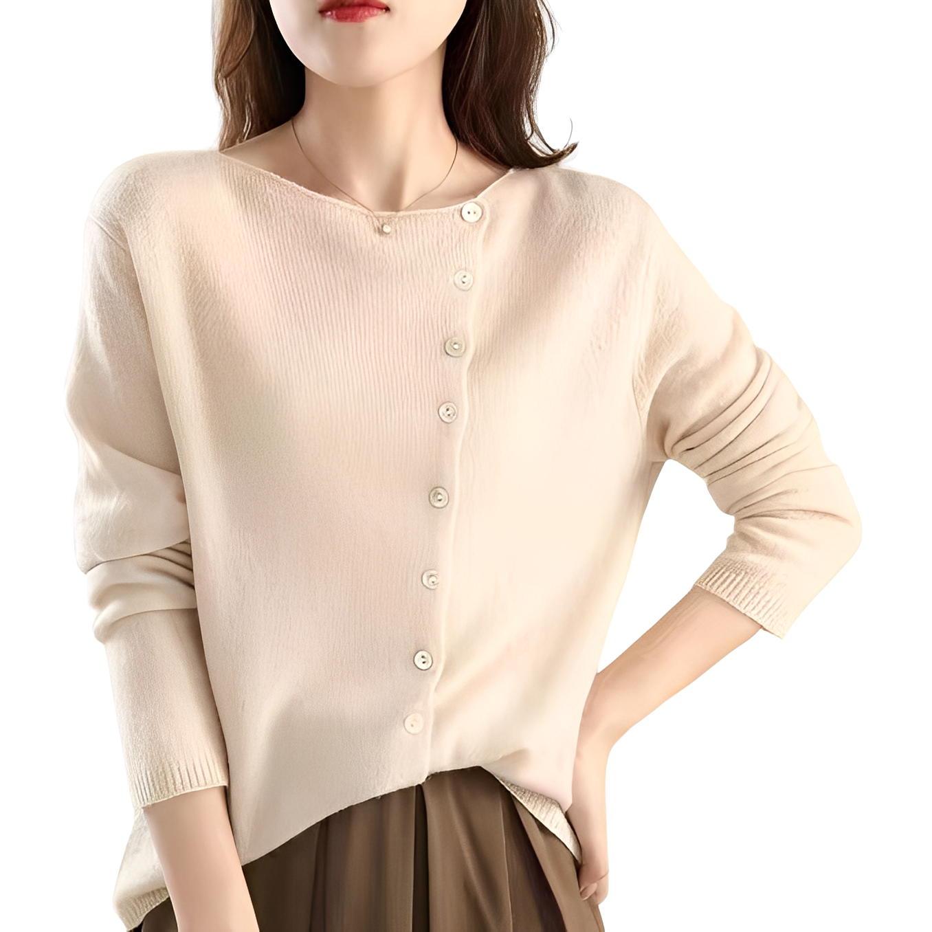 Joann - Fashionable, lightweight women's sweater with buttons