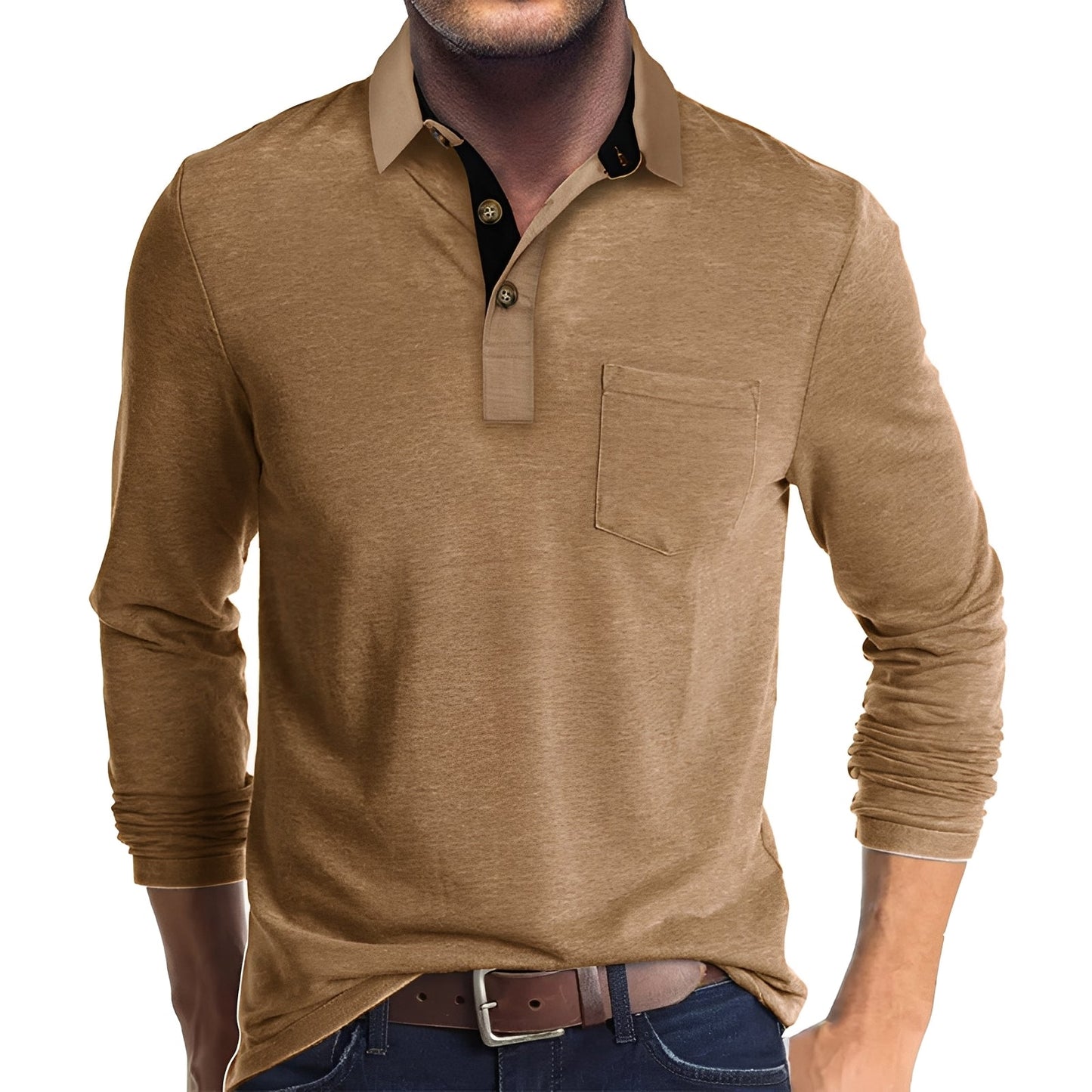Marty - Casual long-sleeved polo shirt for men