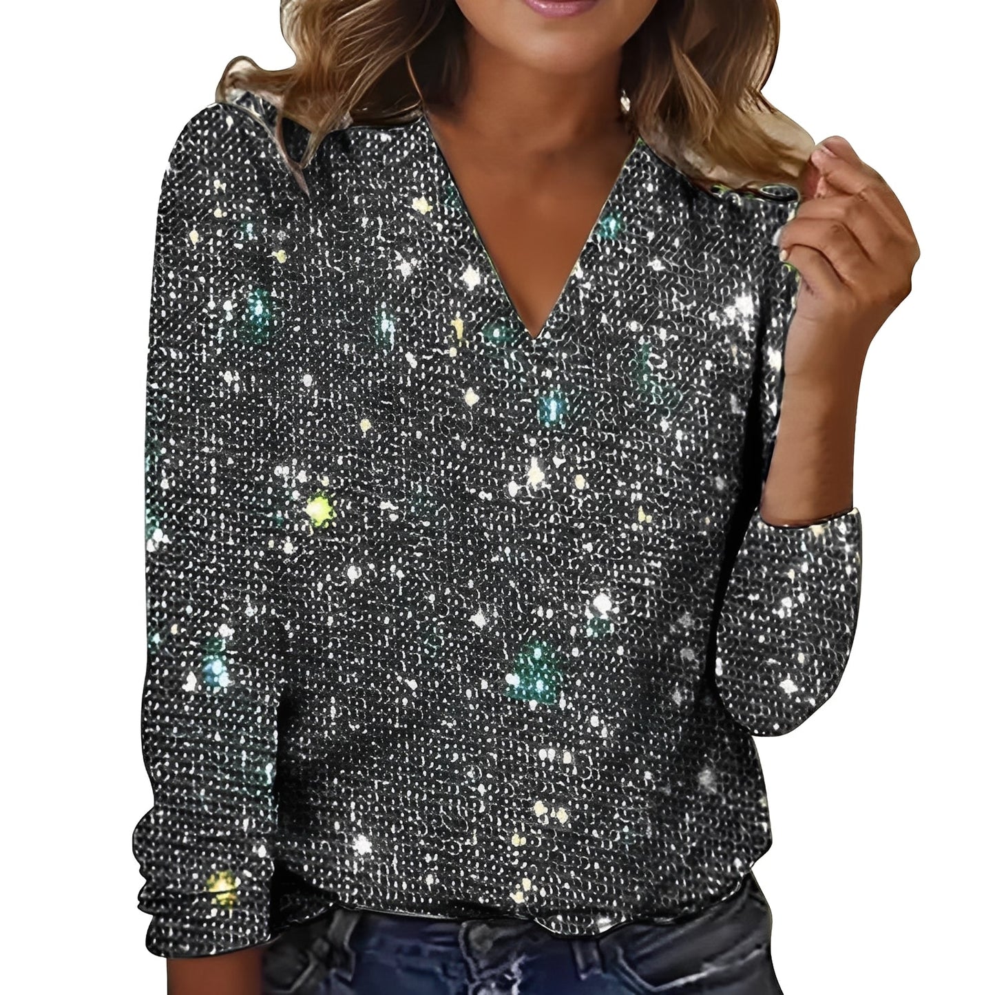 Caroline - Stylish, Sparkling Blouse for Women