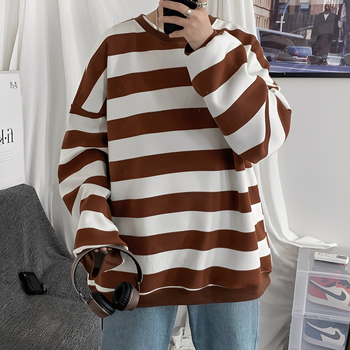 Christian - Striped Oversized Sweater