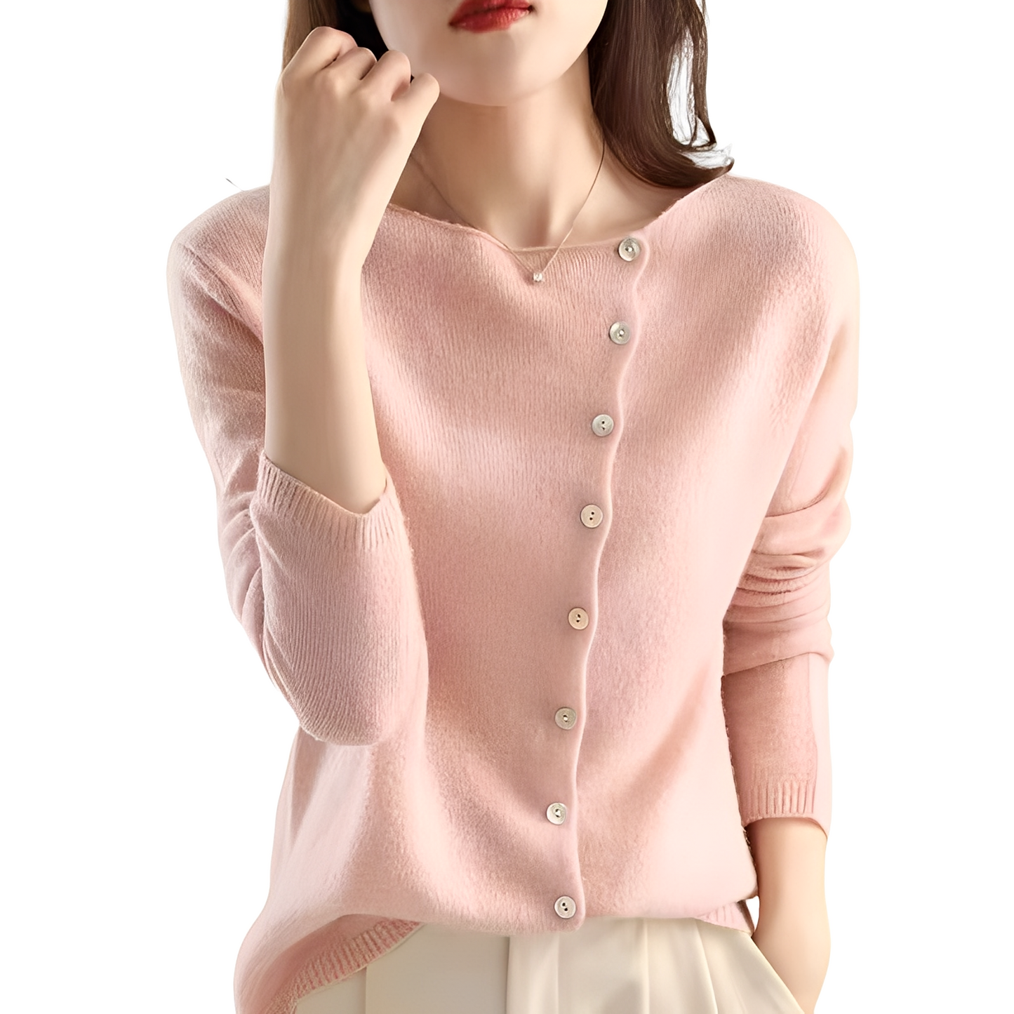 Joann - Fashionable, lightweight women's sweater with buttons
