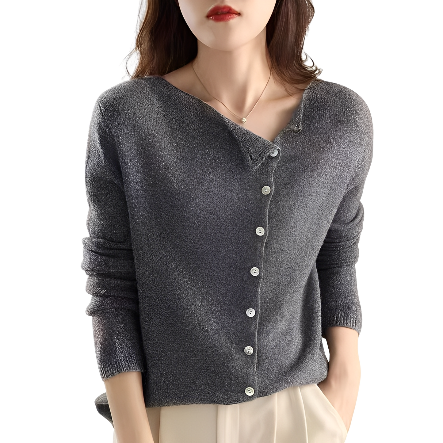 Joann - Fashionable, lightweight women's sweater with buttons