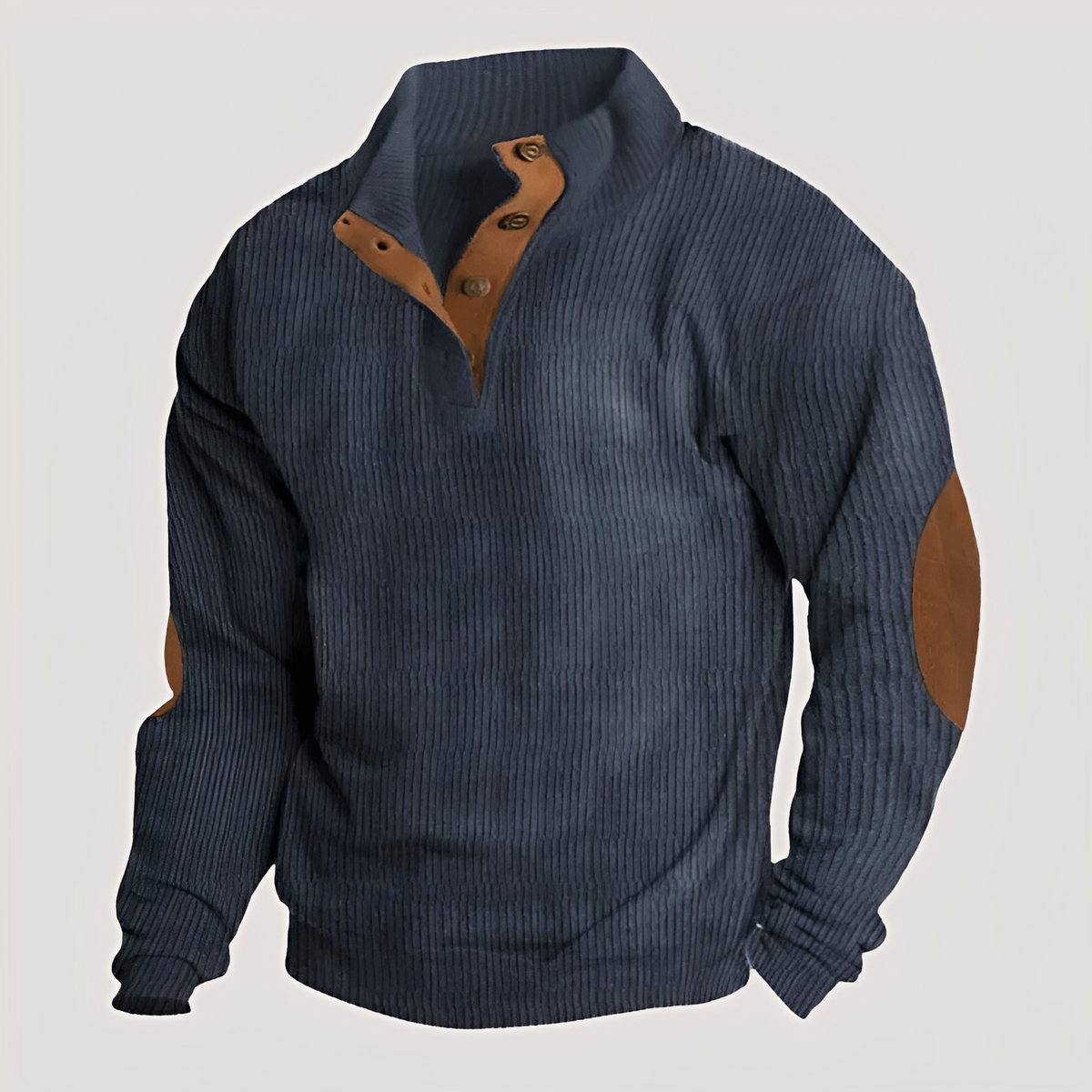 Rico - Sturdy sweater with partial button closure