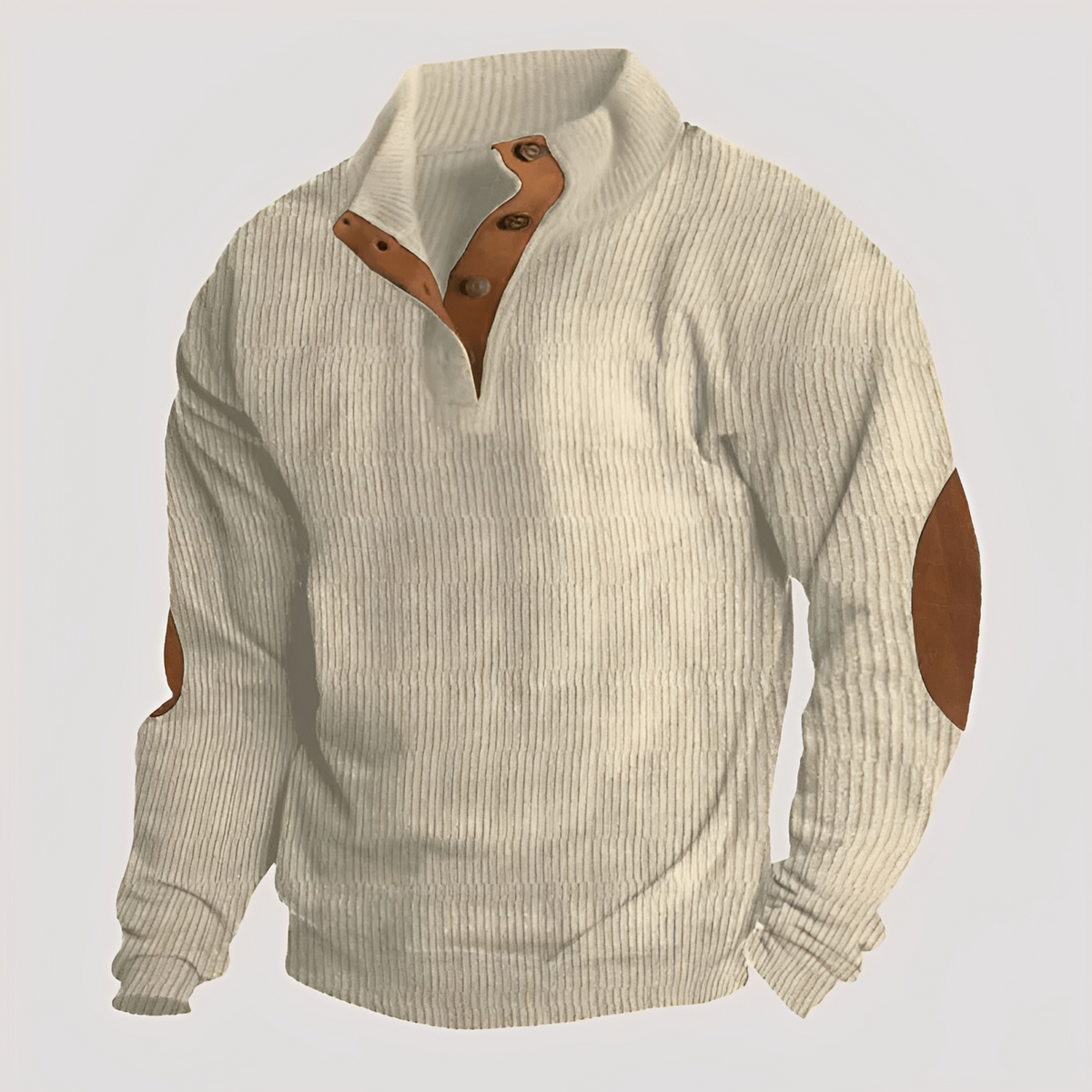 Rico - Sturdy sweater with partial button closure