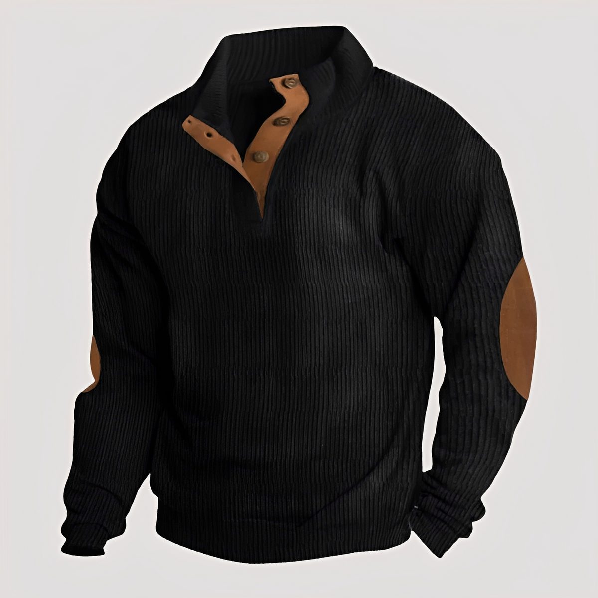 Rico - Sturdy sweater with partial button closure