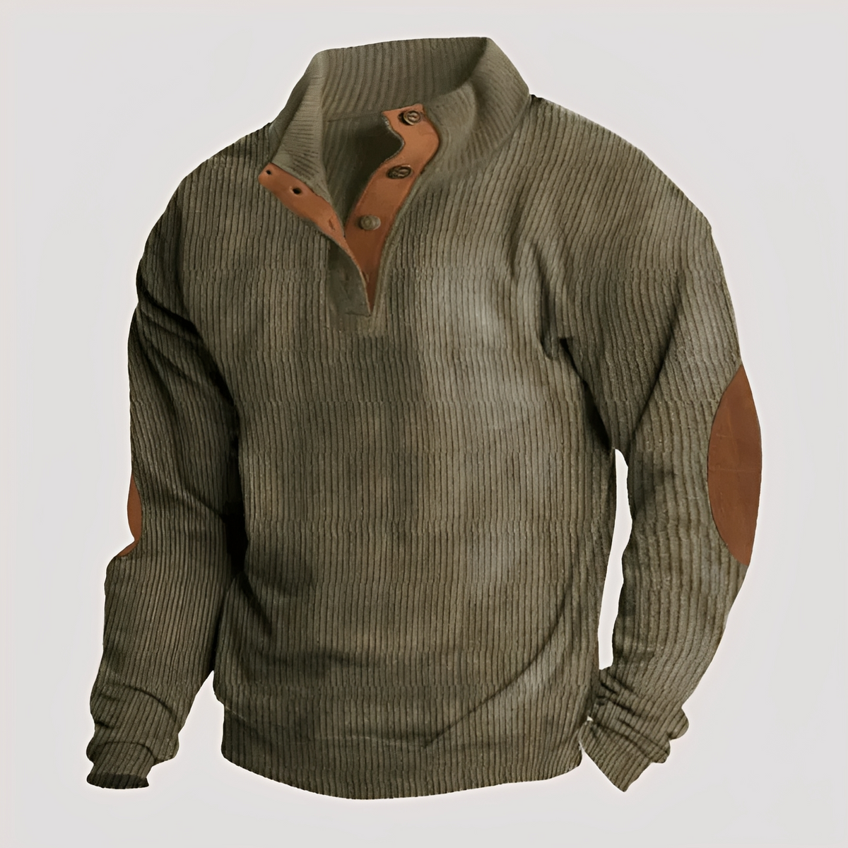 Rico - Sturdy sweater with partial button closure