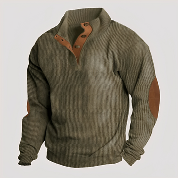 Rico - Sturdy sweater with partial button closure