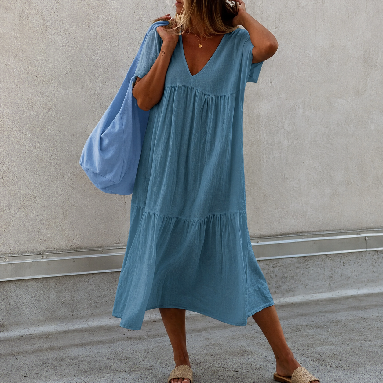 Deanna - Versatile and Comfortable V-Neck Casual Dress