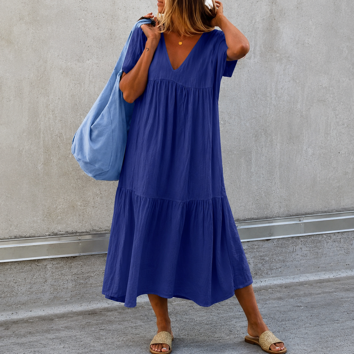 Deanna - Versatile and Comfortable V-Neck Casual Dress