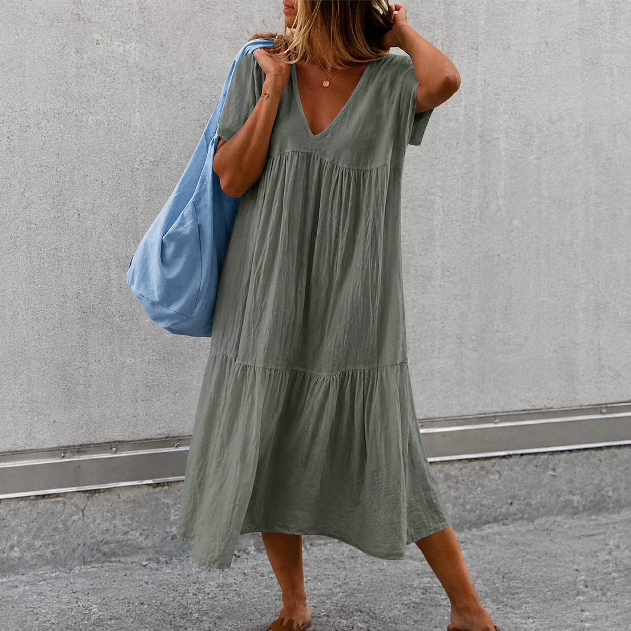 Deanna - Versatile and Comfortable V-Neck Casual Dress