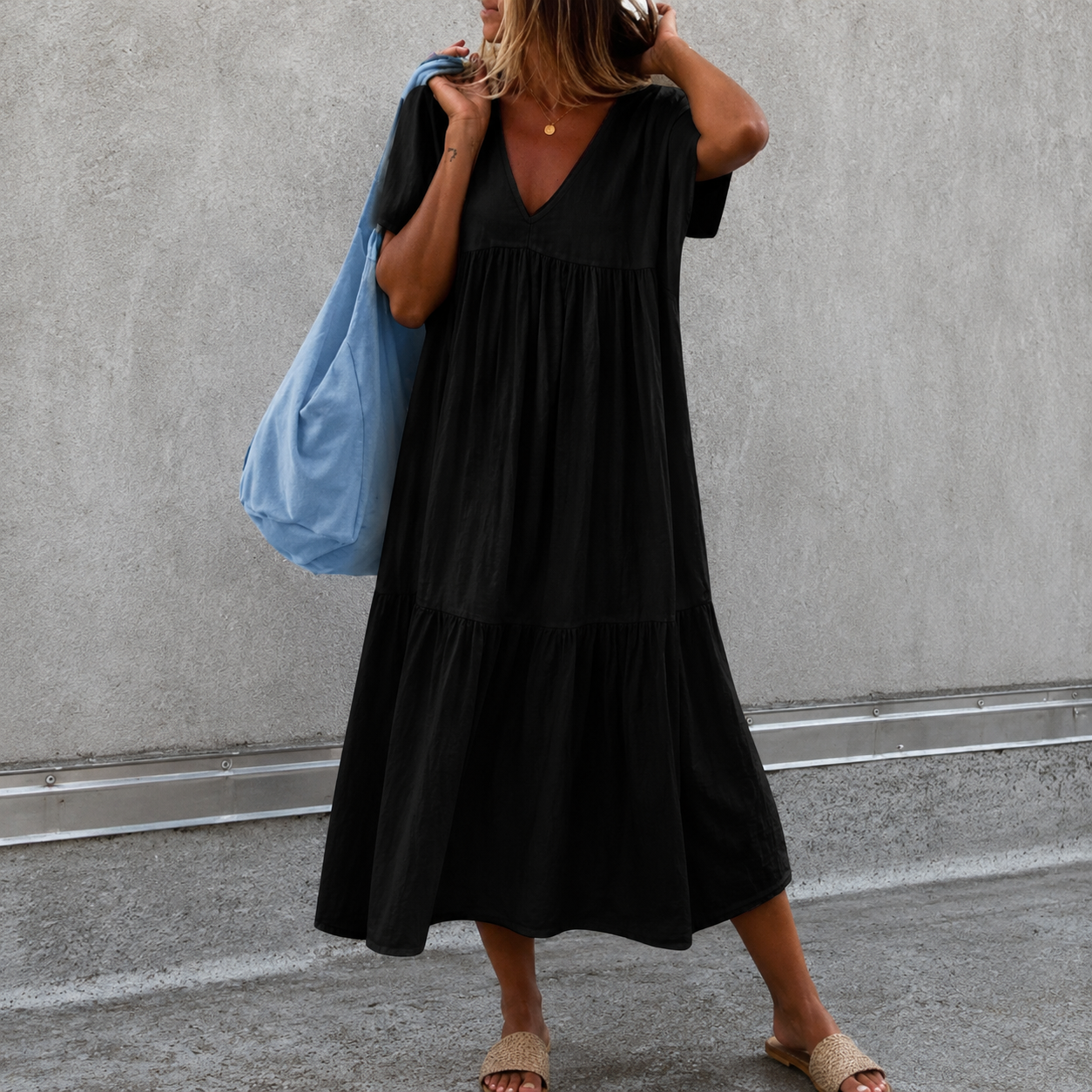 Deanna - Versatile and Comfortable V-Neck Casual Dress