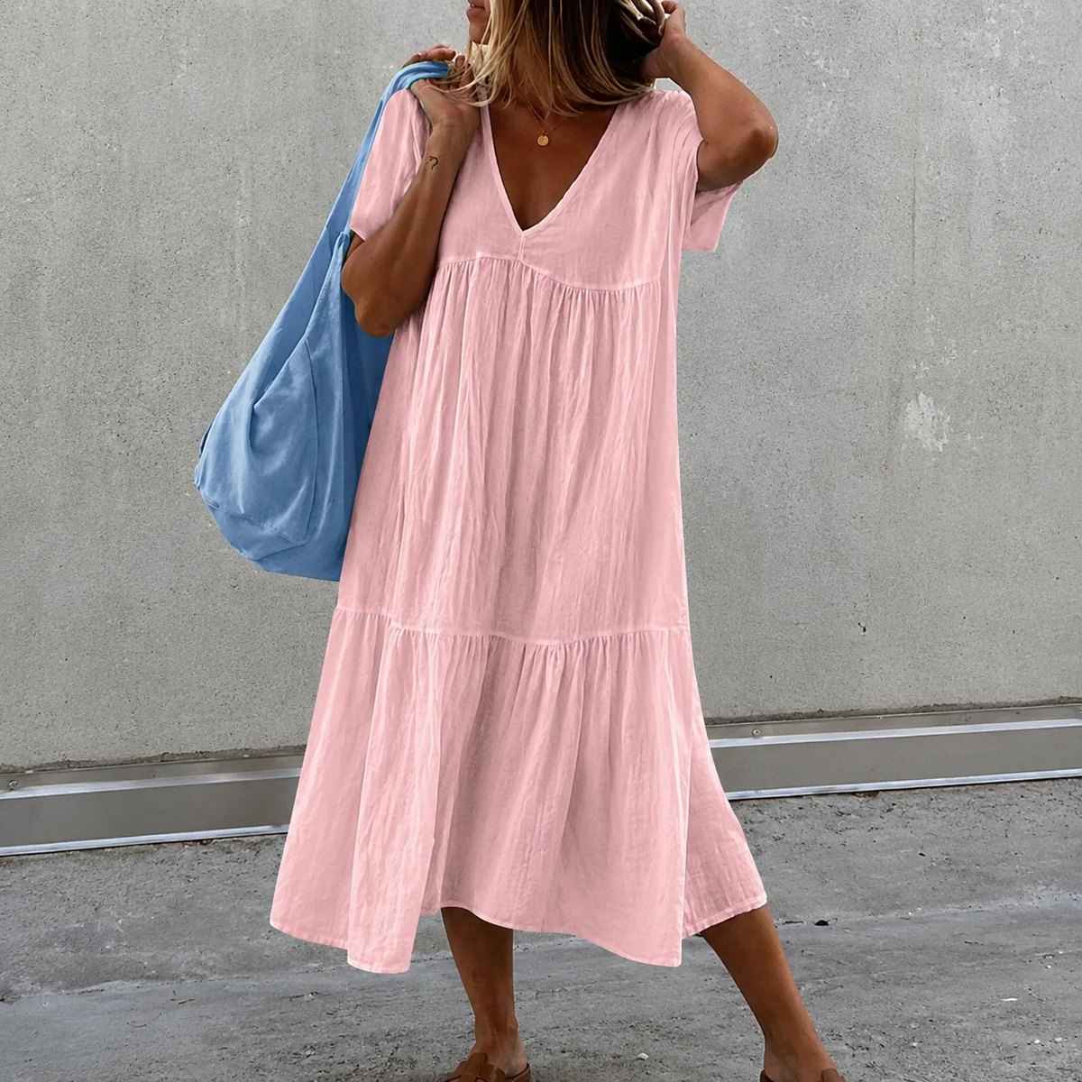 Deanna - Versatile and Comfortable V-Neck Casual Dress