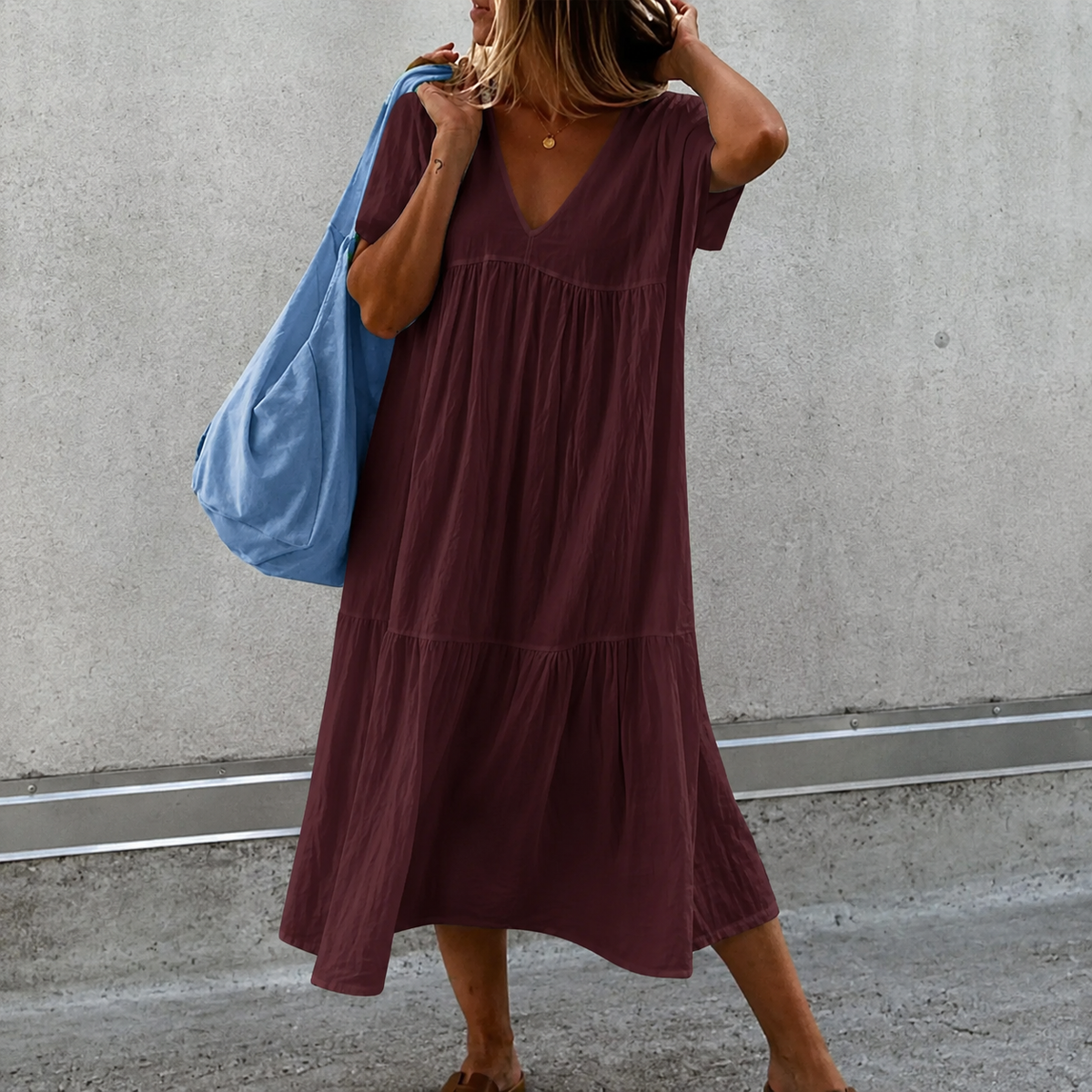 Deanna - Versatile and Comfortable V-Neck Casual Dress