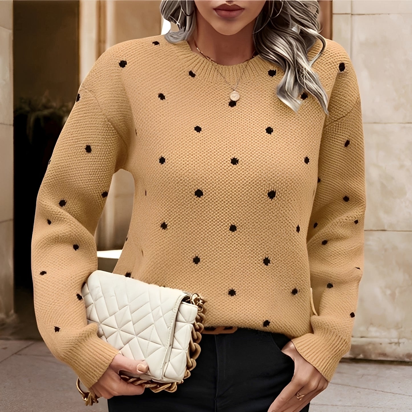 Karly - Stylish Polka Dot Sweater