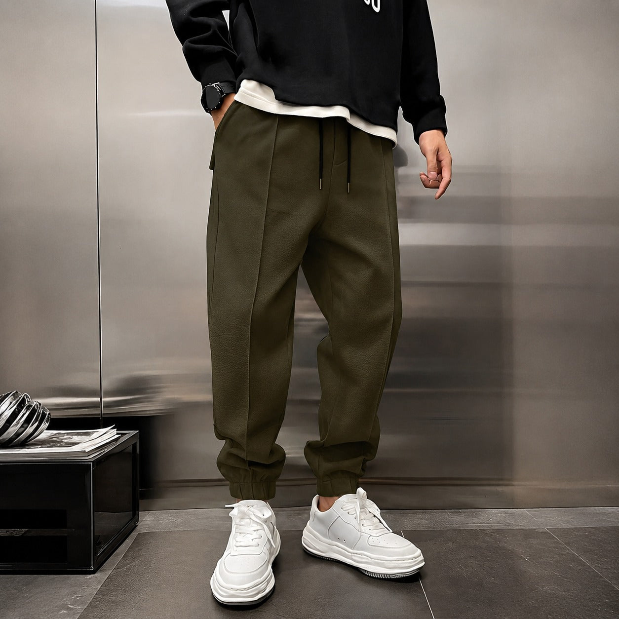 Philip - Drawstring Wide Fit Trousers