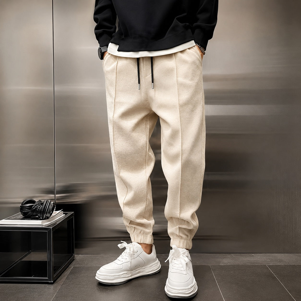 Philip - Drawstring Wide Fit Trousers
