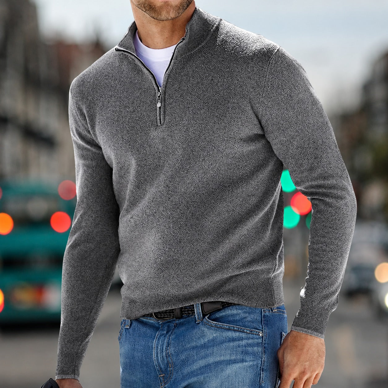 Carlo - Casual Sweater with Zipper