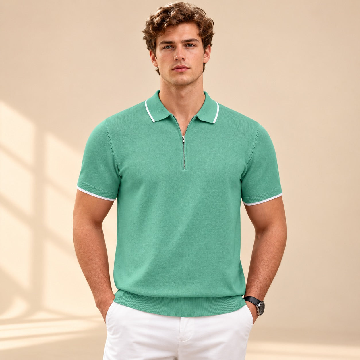 Leonard - Relaxed Zipper Polo Shirt