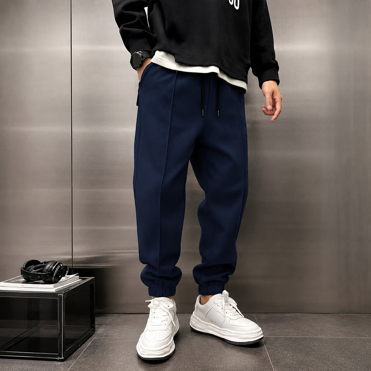 Philip - Drawstring Wide Fit Trousers