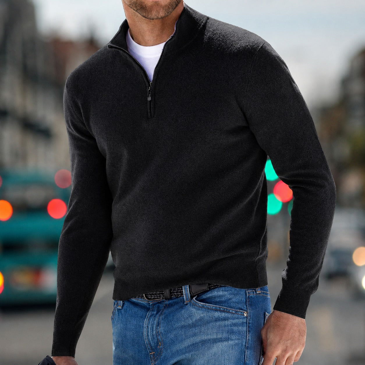 Carlo - Casual Sweater with Zipper