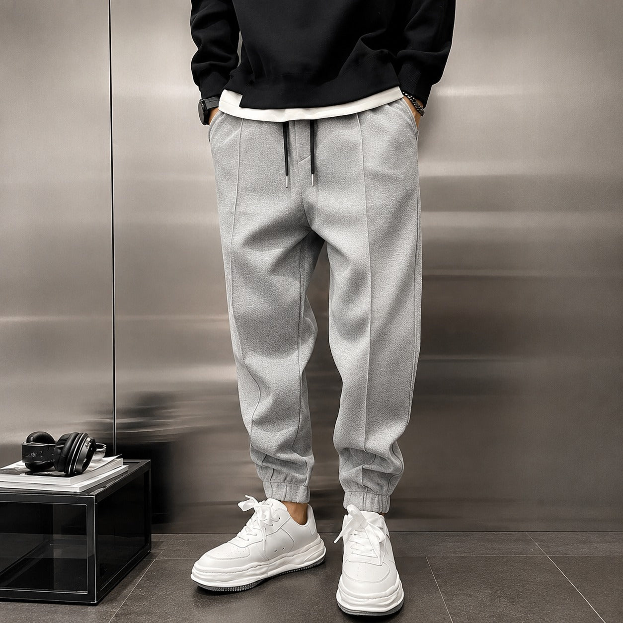 Philip - Drawstring Wide Fit Trousers