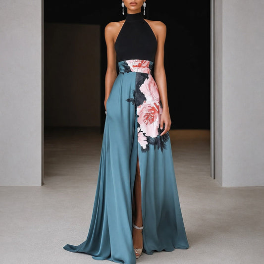 Annie - Sleeveless Floral Long Dress