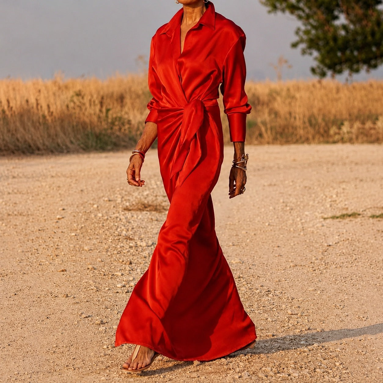Connie - Long Sleeve Maxi Wrap Dress