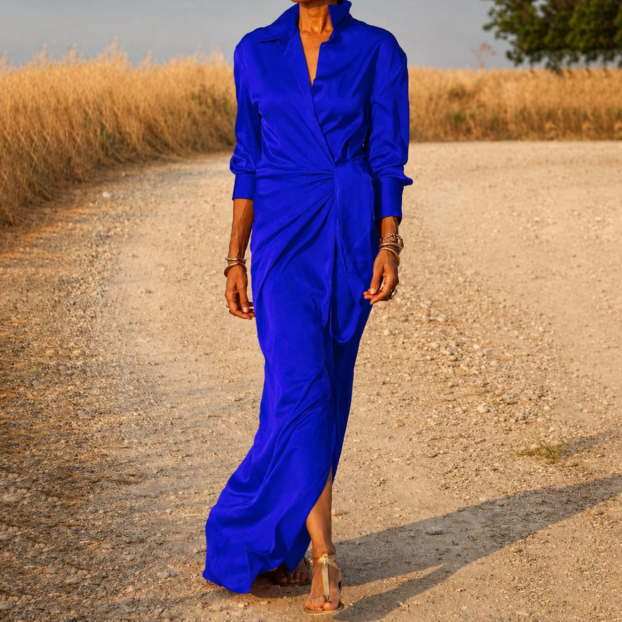Connie - Long Sleeve Maxi Wrap Dress
