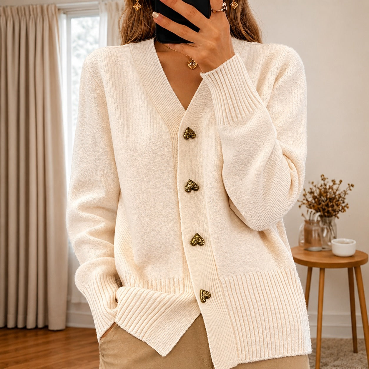 Annalee - Stylish Jacket with Heart Buttons