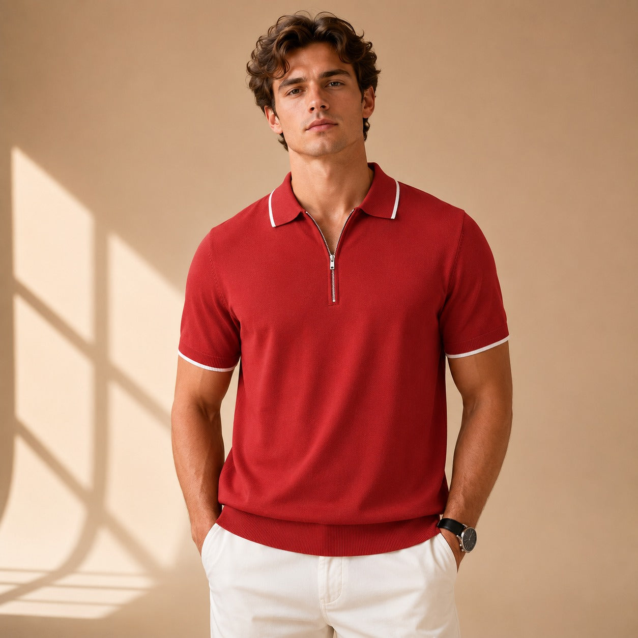 Leonard - Relaxed Zipper Polo Shirt