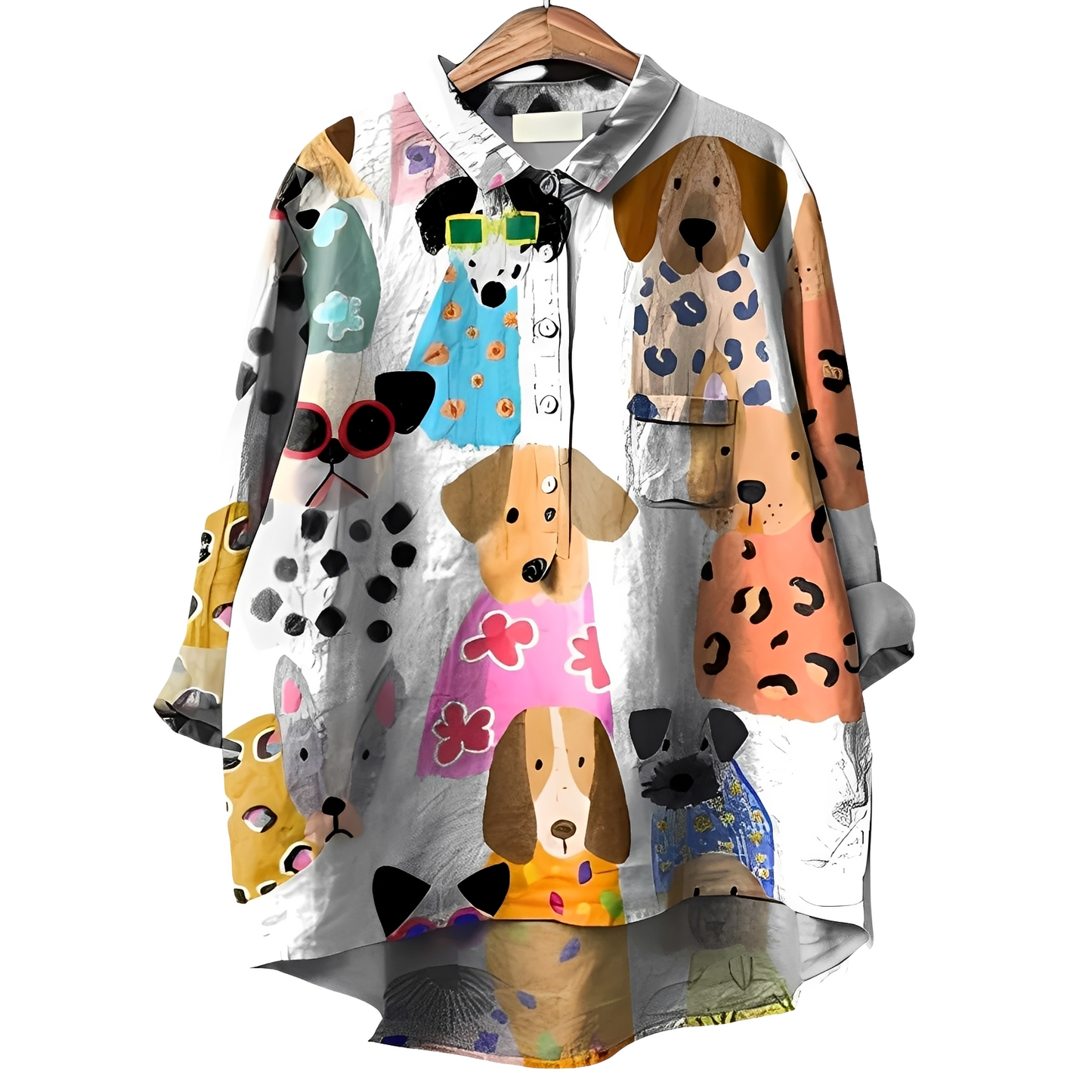 Eyden - Printed women's blouse with long sleeves