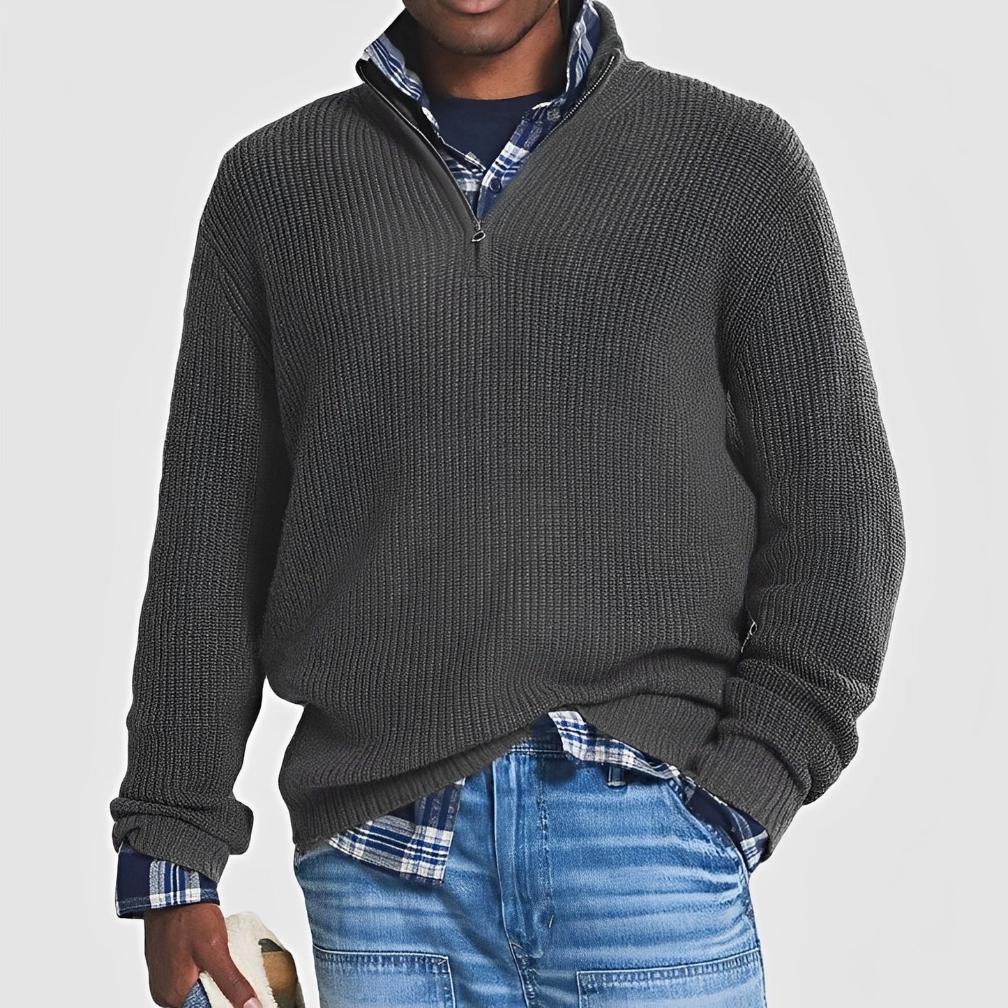 Sean - Men's sweater with zipper