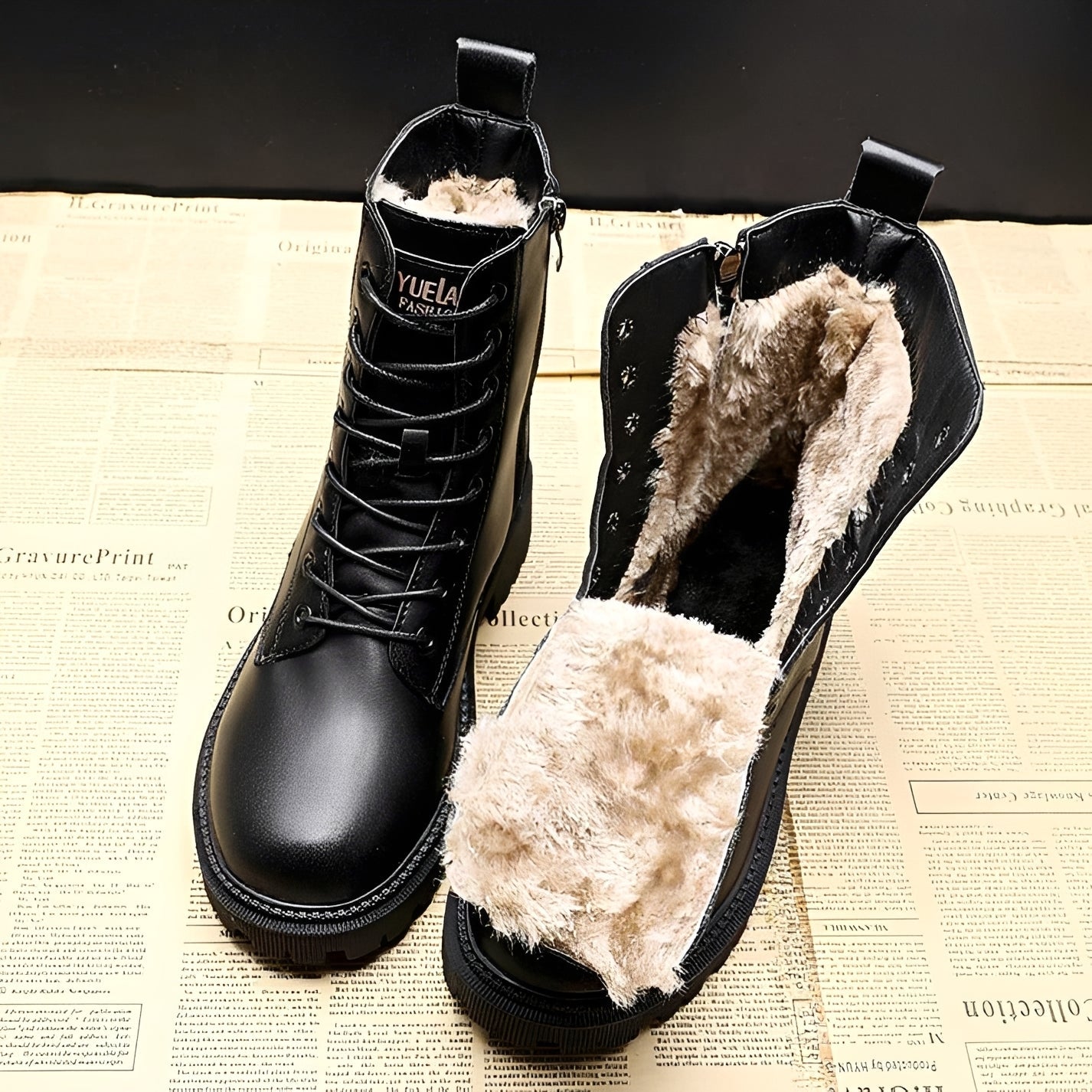 Adelpha - Black winter boots for cold days