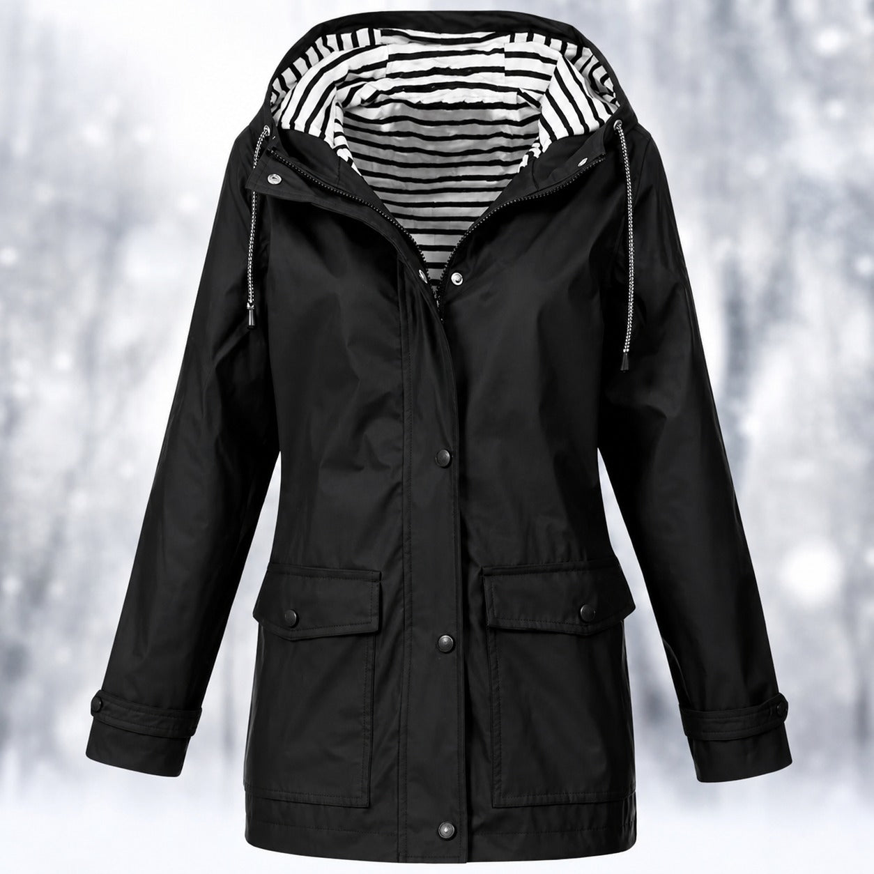 Jasmine - Stylish Hooded Button-Front Coat
