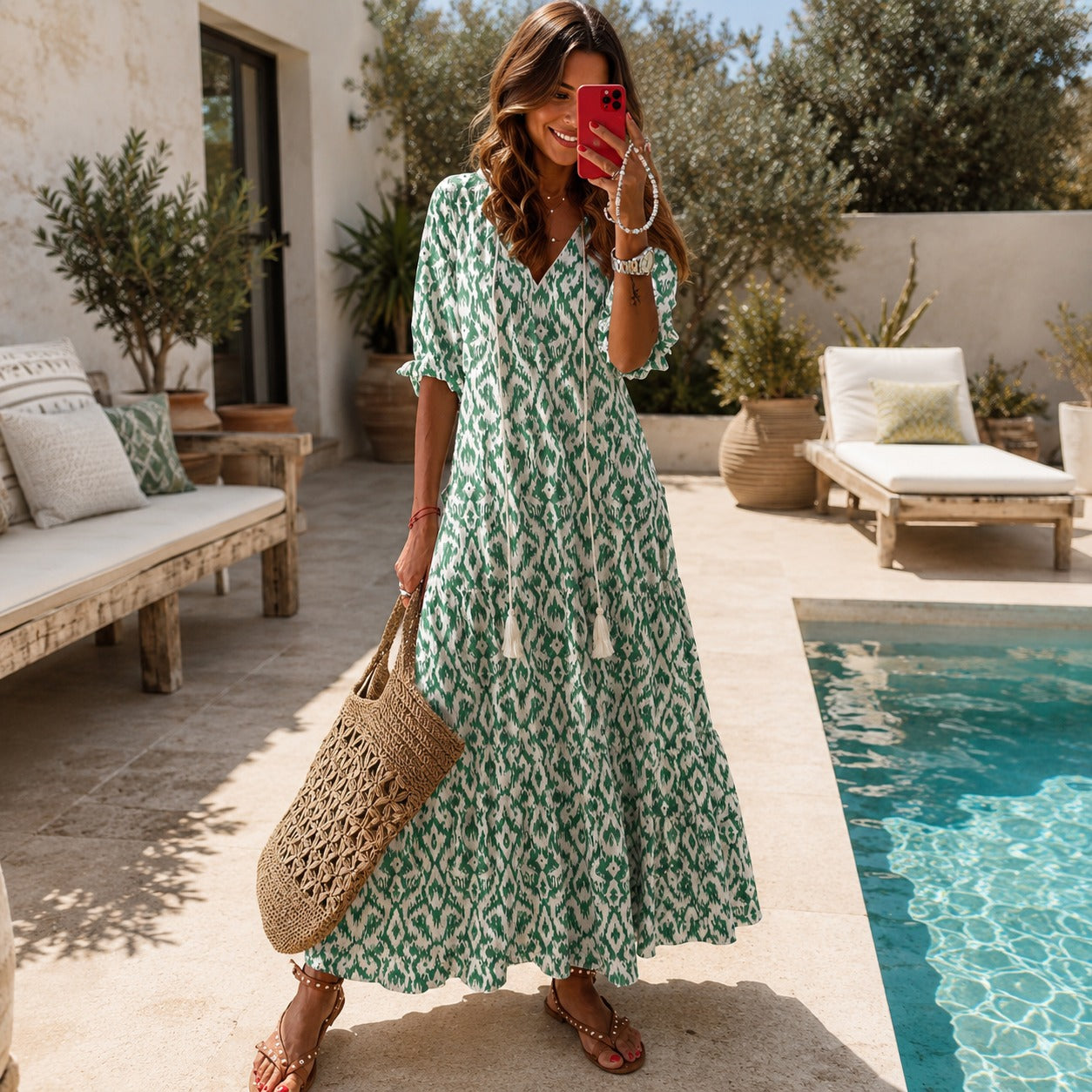 Lindsay - Flowing Ruffle Bohemian Dress