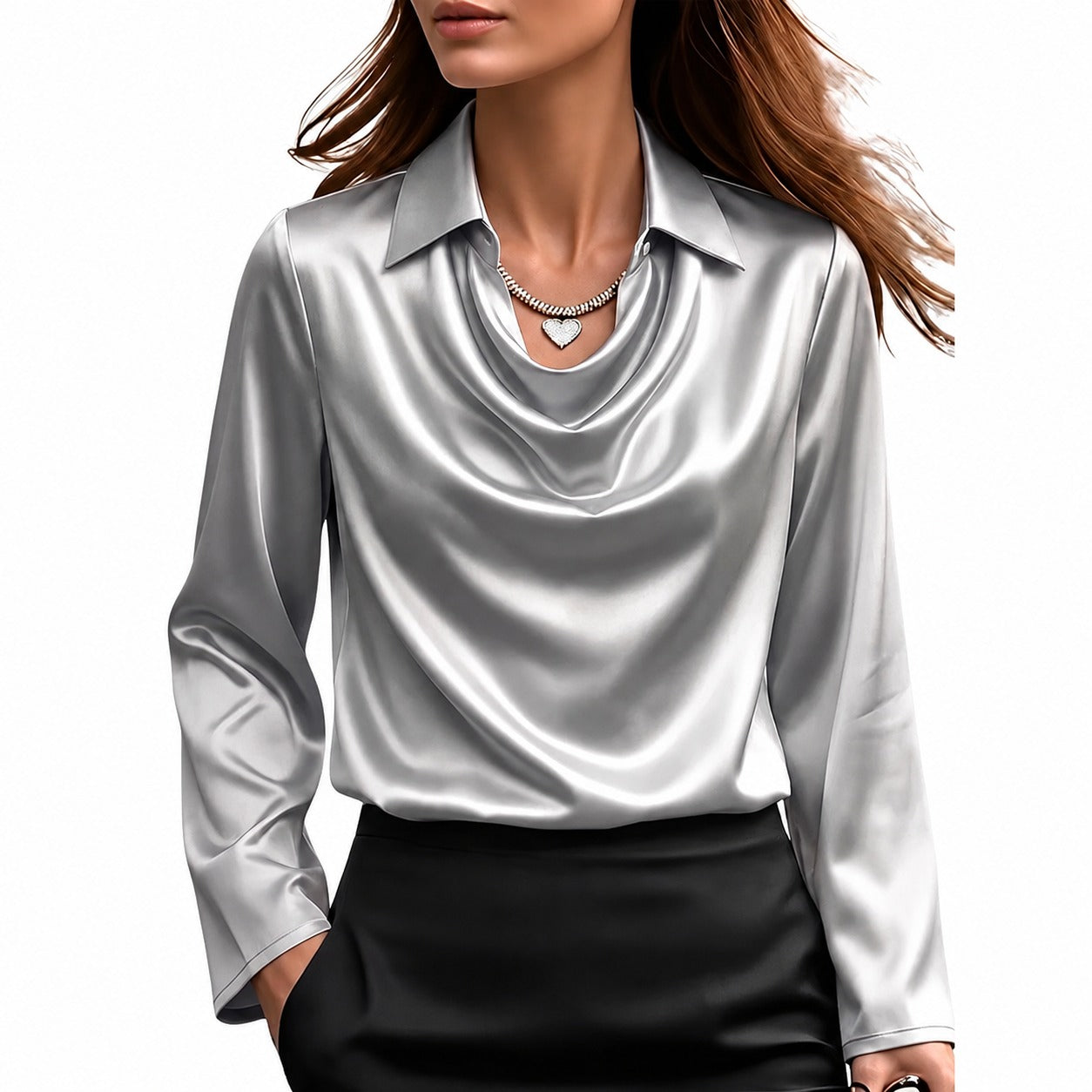 Dionne - Elegant long-sleeve blouse for women
