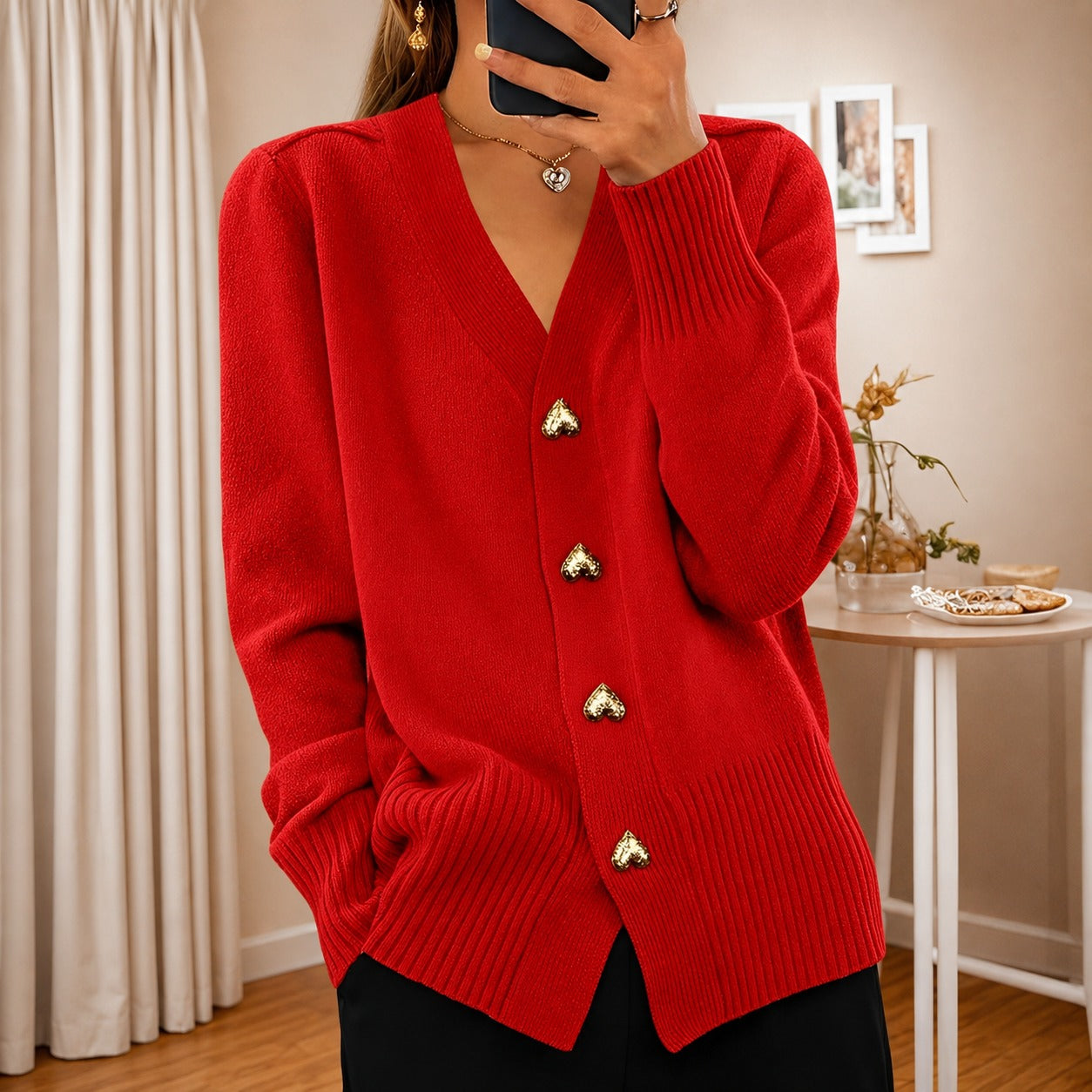 Annalee - Stylish Jacket with Heart Buttons