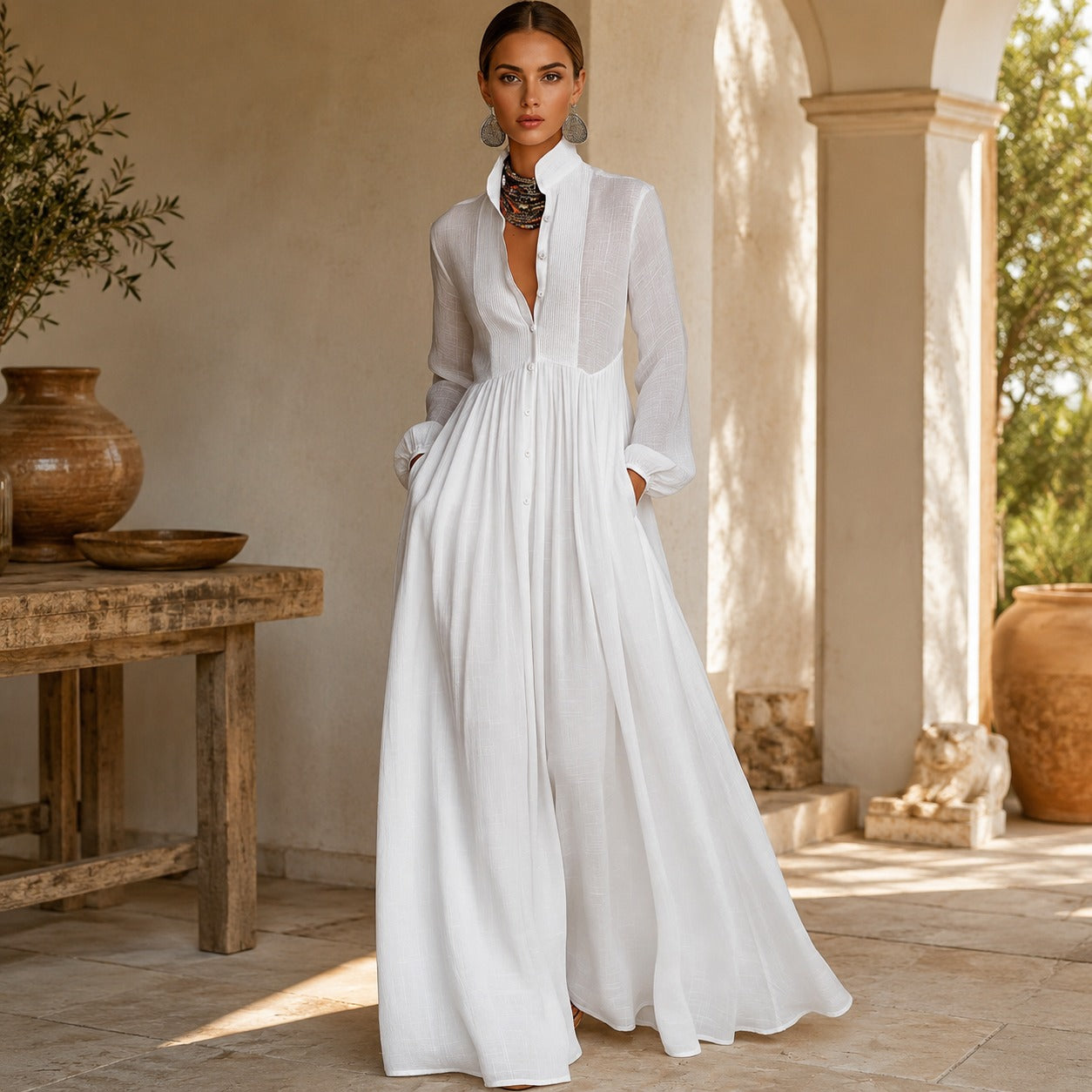 Kyran - Trendy Long Sleeve Maxi Dress