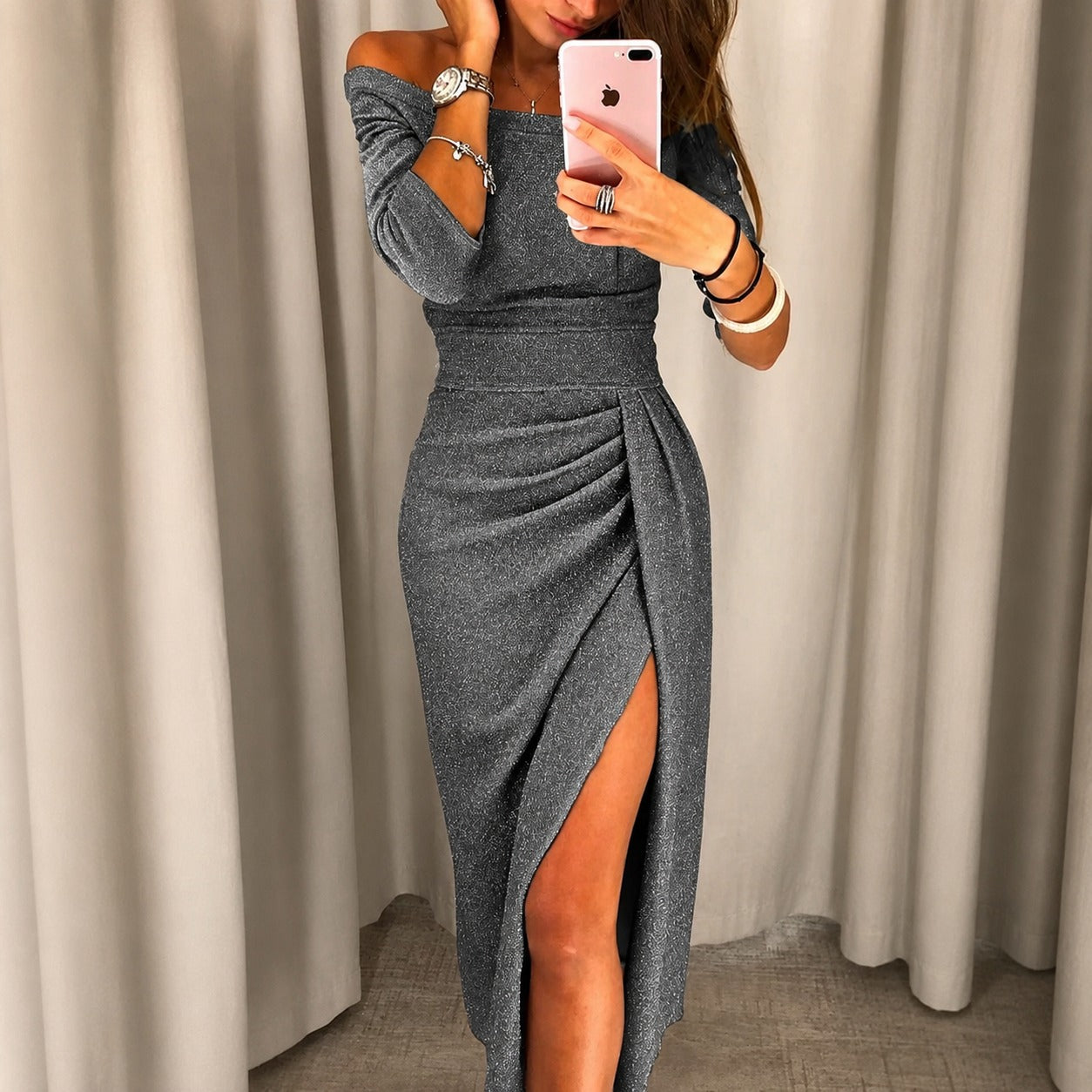 Leila - Elegant Glitter Dress